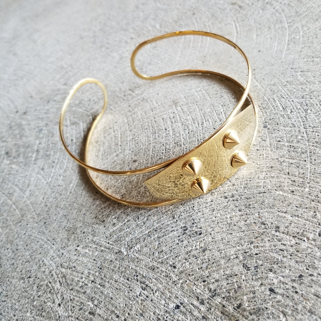 Spike Id Brass Choker Band Necklace 30$